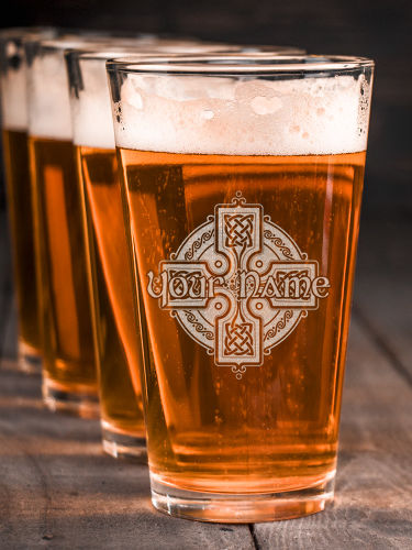 Celtic Cross : Pint Glasses - Engraved