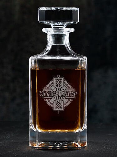 Celtic Cross : Whiskey Decanter - Engraved