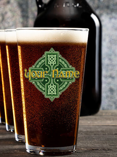 Celtic Cross : Growler Pint Glass Gift Sets - Color Printed