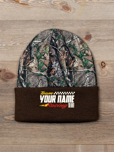 Classic Racing Team : Embroidered 2-Tone Camo Cuffed Beanie