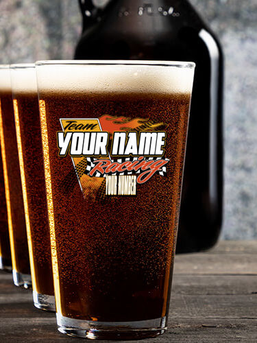 Classic Racing Team : Growler Pint Glass Gift Sets - Color Printed