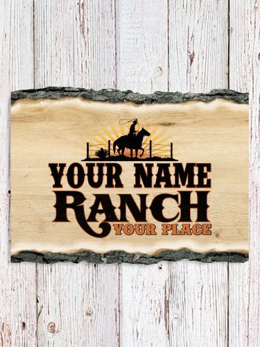 Ranch : Faux Sliced Log Plaque