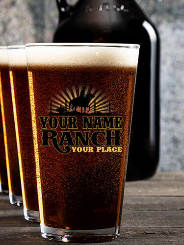 Ranch : Growler Pint Glass Gift Sets - Color Printed