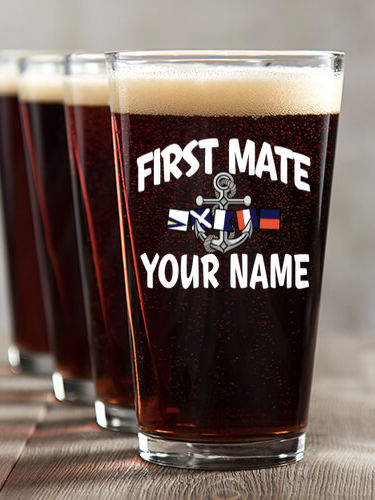 First Mate : Pint Glasses - Color Printed