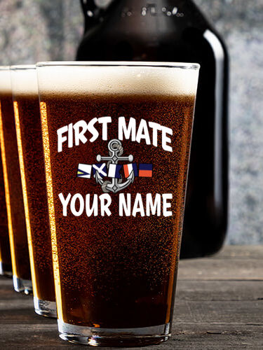 First Mate : Growler Pint Glass Gift Sets - Color Printed