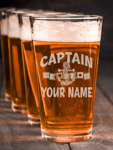Captain : Pint Glasses - Engraved