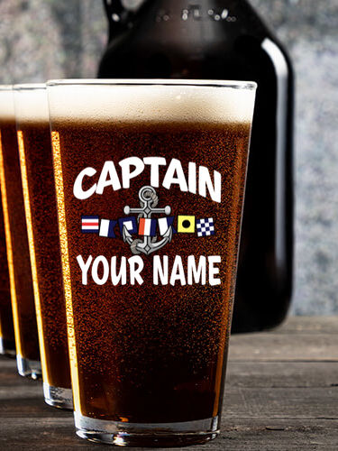Captain : Growler Pint Glass Gift Sets - Color Printed