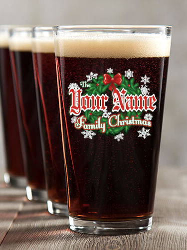 Family Christmas : Pint Glasses - Color Printed