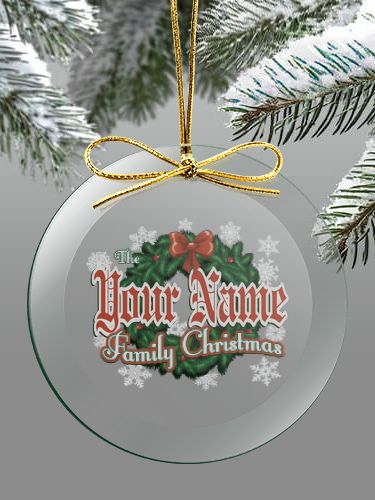 Family Christmas : 4 Inch Round Glass Ornament