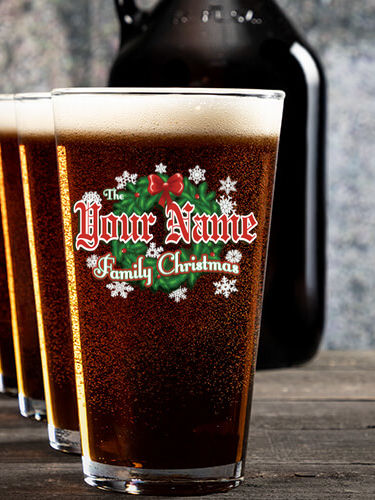 Family Christmas : Growler Pint Glass Gift Sets - Color Printed
