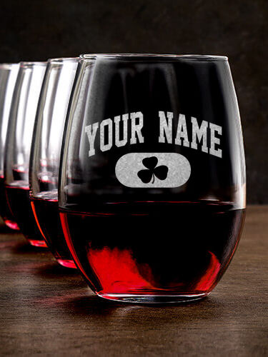 Irish Varsity : Stemless Wine Glasses - Engraved