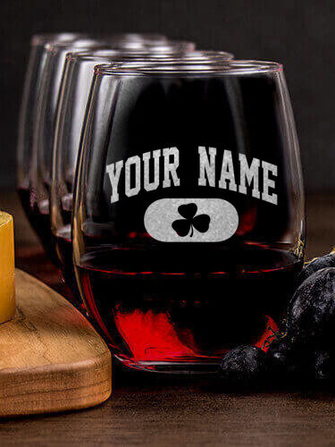 Irish Varsity : Cheese Board Wine Glass Gift Sets - Engraved