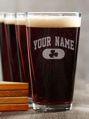Irish Varsity : 4 Pint Glasses - Engraved 4 Coasters Gift Set