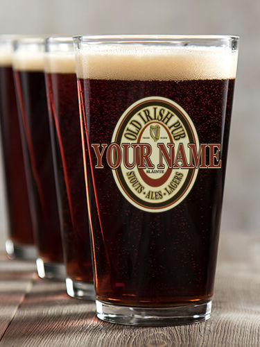 Old Irish Pub : Pint Glasses - Color Printed