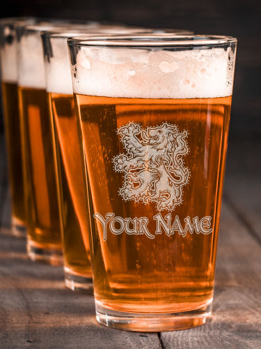 Scottish Lion : Pint Glasses - Engraved