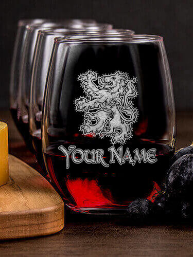 Scottish Lion : Cheese Board Wine Glass Gift Sets - Engraved