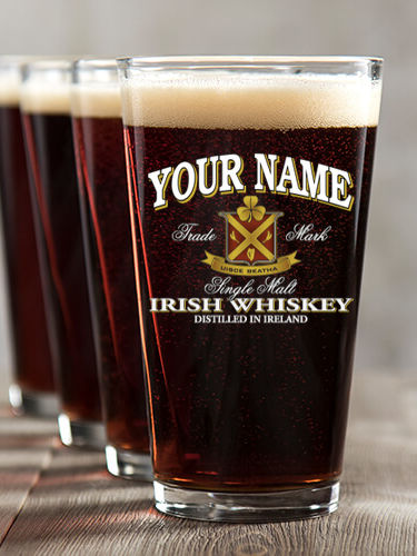 Irish Whiskey : Pint Glasses - Color Printed