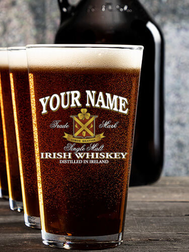 Irish Whiskey : Growler Pint Glass Gift Sets - Color Printed