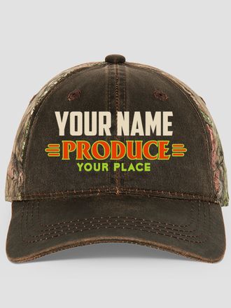 Produce : Embroidered 2-Tone Camo Hats
