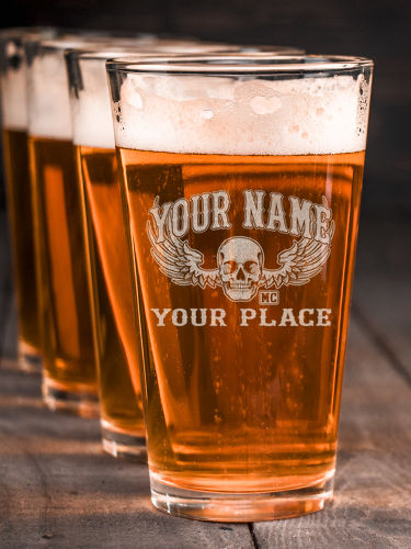 Motorcycle Club : Pint Glasses - Engraved
