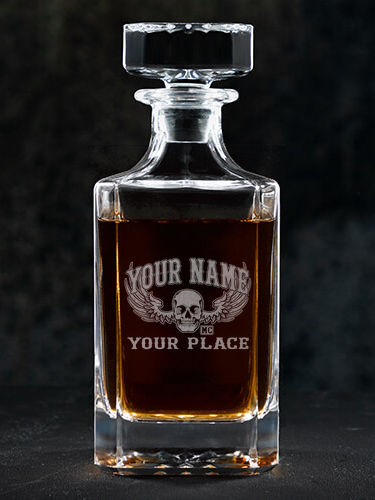 Motorcycle Club : Whiskey Decanter - Engraved