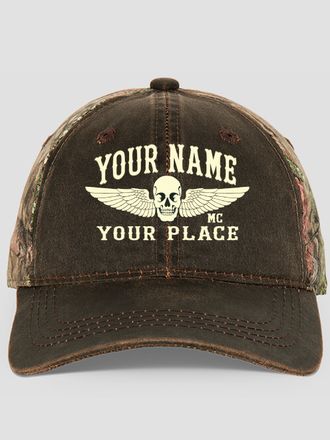 Motorcycle Club : Embroidered 2-Tone Camo Hats