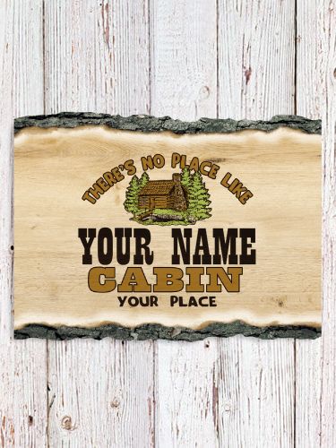 Cabin : Faux Sliced Log Plaque