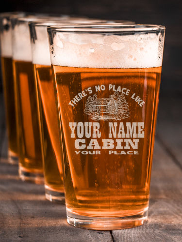 Cabin : Pint Glasses - Engraved