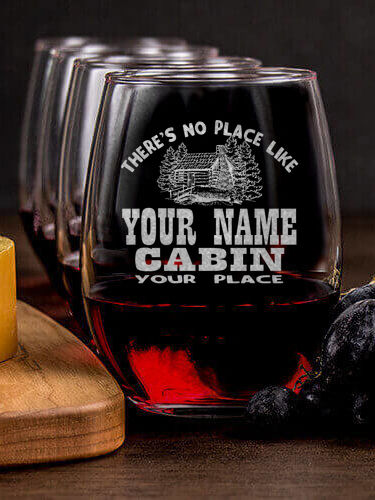 Cabin : Cheese Board Wine Glass Gift Sets - Engraved