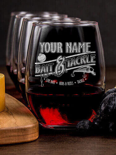 Classic Bait and Tackle : Cheese Board Wine Glass Gift Sets - Engraved