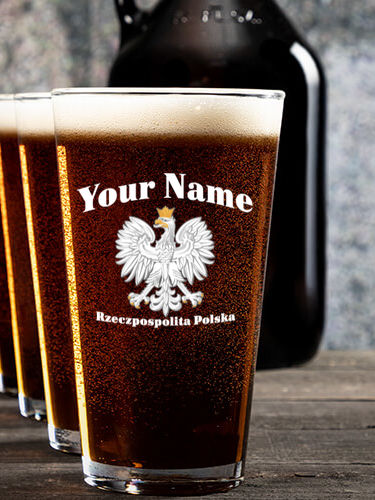 Polish Eagle : Growler Pint Glass Gift Sets - Color Printed