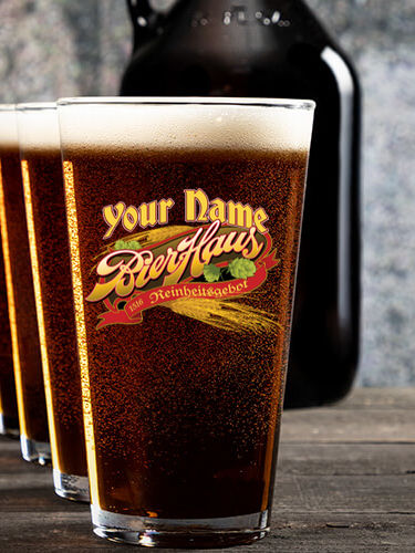 Bierhaus : Growler Pint Glass Gift Sets - Color Printed