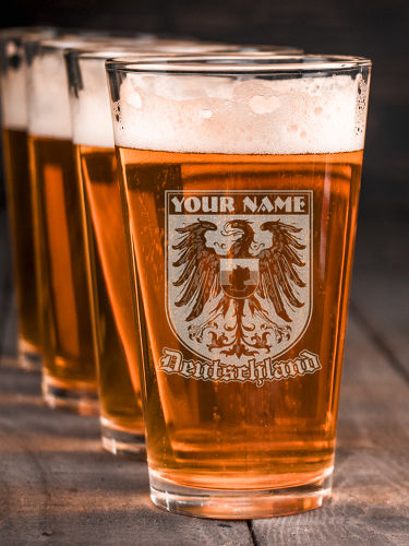 German Eagle : Pint Glasses - Engraved