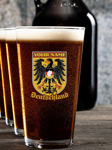 German Eagle : Growler Pint Glass Gift Sets - Color Printed