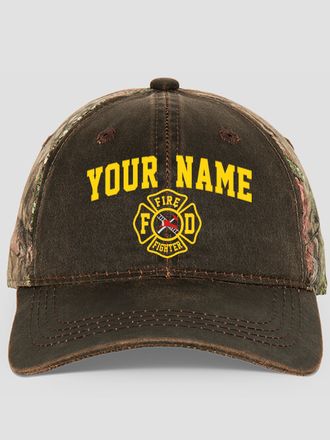 Firefighter : Embroidered 2-Tone Camo Hats