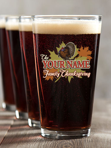Family Thanksgiving : Pint Glasses - Color Printed