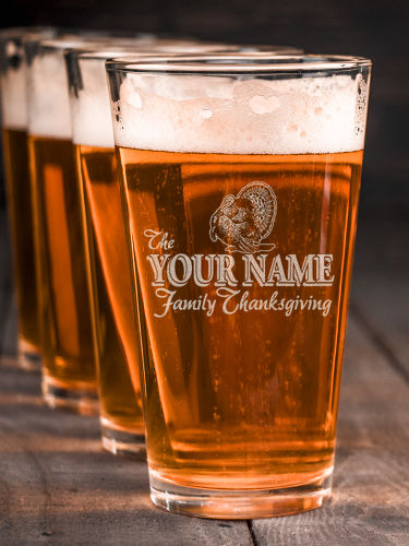 Family Thanksgiving : Pint Glasses - Engraved