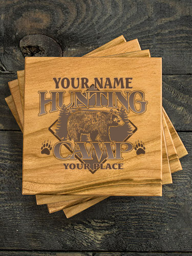 Bear Hunting Camp : Coasters - Engraved