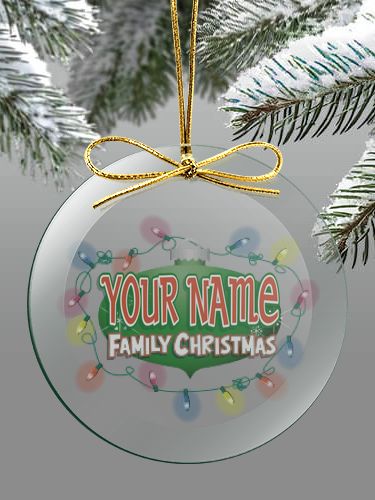 Christmas Lights : 4 Inch Round Glass Ornament