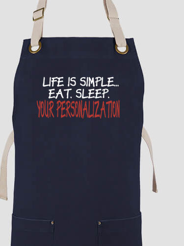 Life is Simple : Printed Canvas Work Aprons