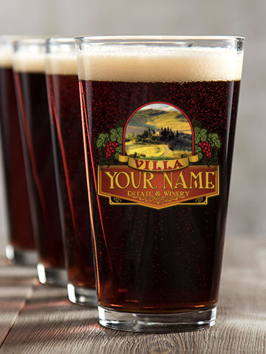 Italian Villa : Pint Glasses - Color Printed
