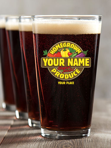 Homegrown Produce : Pint Glasses - Color Printed