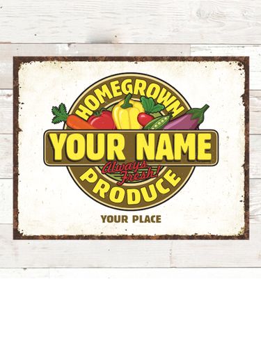 Homegrown Produce : Tin Signs