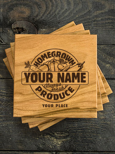 Homegrown Produce : Coasters - Engraved