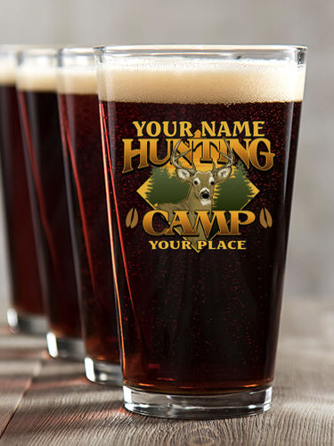 Deer Hunting Camp : Pint Glasses - Color Printed