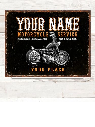 Motorcycle Service BP : Tin Signs