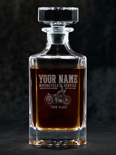 Motorcycle Service BP : Whiskey Decanter - Engraved