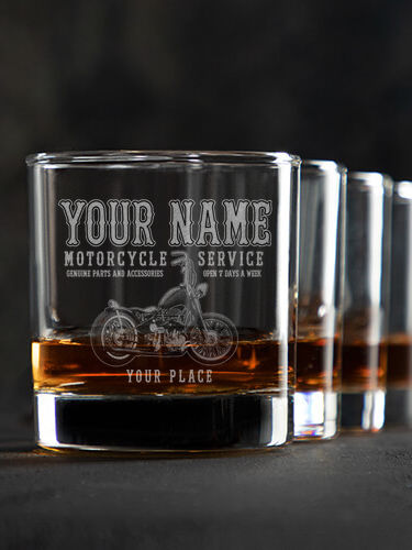 Motorcycle Service BP : Rocks Glasses - Engraved