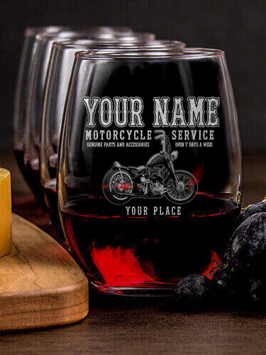 Motorcycle Service BP : Cheese Board Wine Glass Gift Sets - Engraved