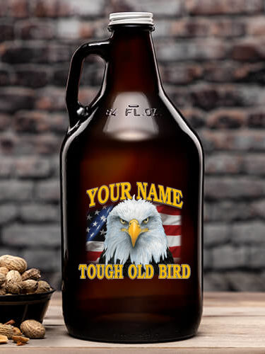 Patriotic Tough Old Bird : Beer Growlers - Color Printed